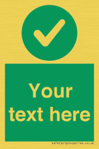 Custom green background, green circle with tick